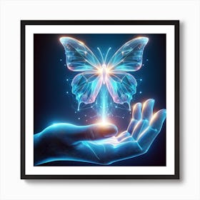 Holographic Butterfly spirit Art Print