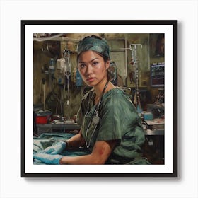 Surgeon At Work Art Print