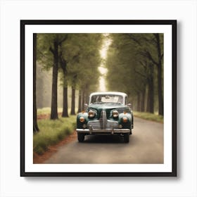 Old Car In The Woods Art Print