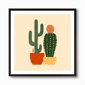 Rizwanakhan Simple Abstract Cactus Non Uniform Shapes Petrol 7 Art Print