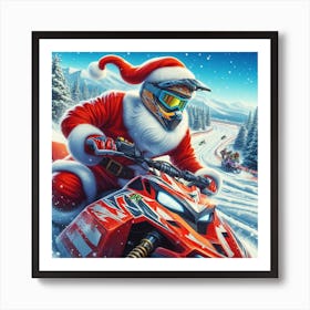 Santa's Test Drive (Santa Clause, Snowmobile, humor) Affiche