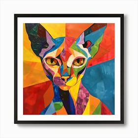 Kisha2849 Picasso Style Hairless Cat No Negative Space Full Pag F27288e4 623b 41fd 9df2 5dea69273b3d Art Print