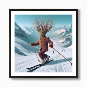 Groot On Skis Art Print