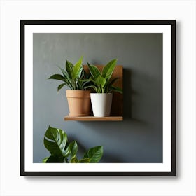 Two Plants On A Shelf Art Print