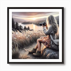 Girl With A Camera Art Print