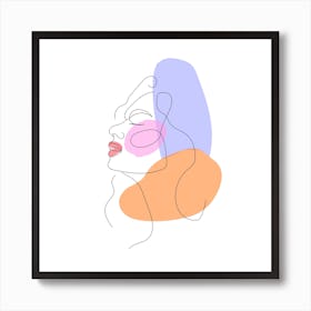 Portrait Of A Woman Beauty Boho Drawing Line Art Art Print