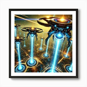 A Vivid Depiction Of The Energy Based Weaponry Use Art Print