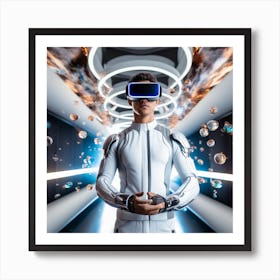 Futuristic Man In Virtual Reality 6 Art Print