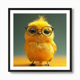 Cute Bird With Glasses 2 Art Print