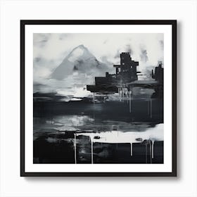 City In Black And White Art Print