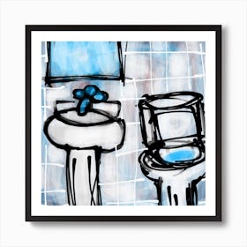 Bathroom Drawing Art Print