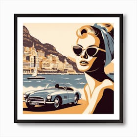 Monaco. Vintage Art Print