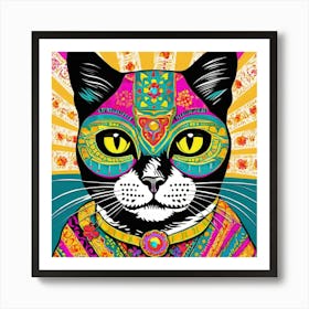 Psychedelic Cat 1 Art Print