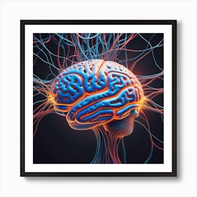 Brain 3d Illustration 5 Art Print