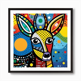 Deer Rainbow - Abstract Christmas Art Print