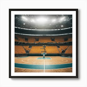 Empty Basketball Court Art Print