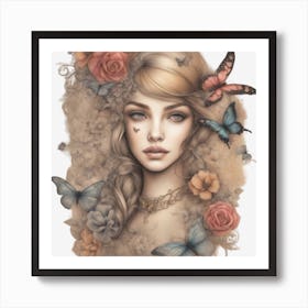 Butterfly Girl Art Print