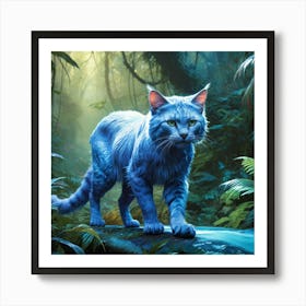 Jungle Frost Prowler Cat Art Print