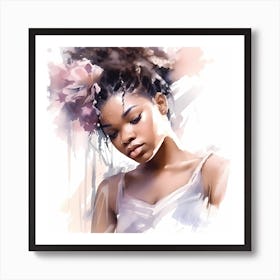 Watercolor Of A Black Woman Art Print