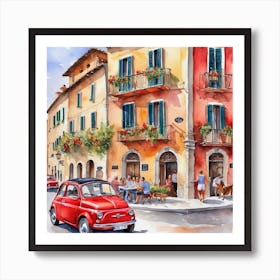 Italian Watercolor Painting Art Print