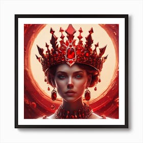 Woman In A Red Crown Art Print