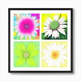 Abstract Flowers Art Print