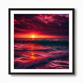 Sunset Over The Ocean 35 Art Print