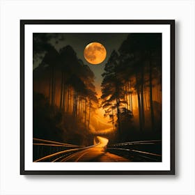 Full Moon In The Forest 7 Art Print