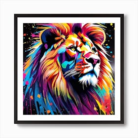 Colorful Lion 5 Art Print