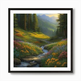 Stream In the Mountains Art Print