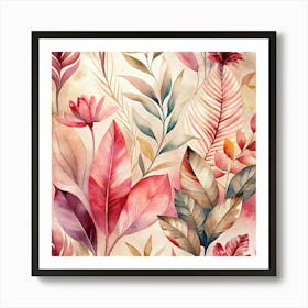 Watercolor Floral Pattern 10 Art Print