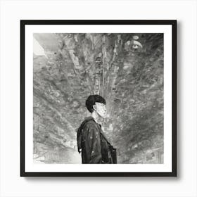 Boy In A Train Station Art Print