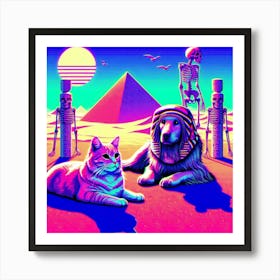 Egyptian Cats 1 Art Print