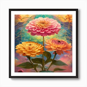 Dahlias 1 Art Print