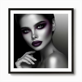 Black And White Portrait Of A Woman Art Print