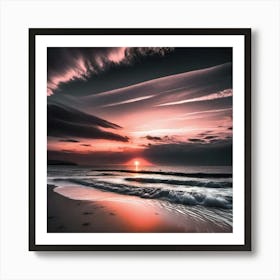 Sunset On The Beach 11 Art Print