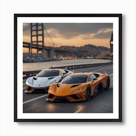 Two Lamborghinis Art Print