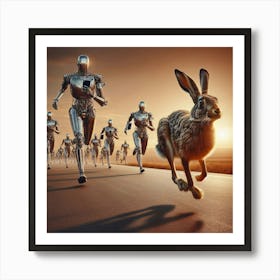 Brown Hare Out Running The Drones Art Print