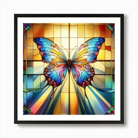 Stained Glass Butterfly Art III Art Print