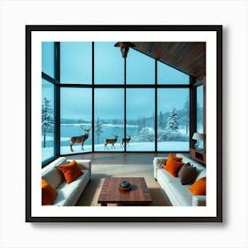 Living Room With Large Windows 2 Art Print