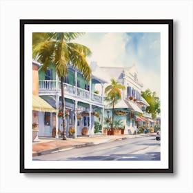 Key West Town Square Art Print