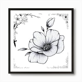 Black And White Flower Poster