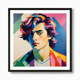 Head And Shoulder Portrait Of A Young Man Bauhaus Style 1 Art Print