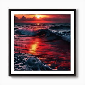 Sunset Over The Ocean 66 Art Print