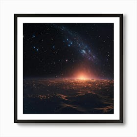 View Of The Earth From Space Art Print