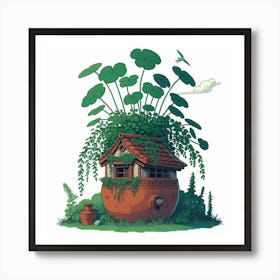 House In A Pot 1 Art Print