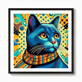 Blue Cat 2 Art Print