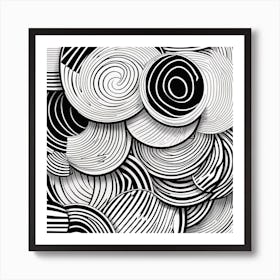 Abstract Black And White Swirls Art Print