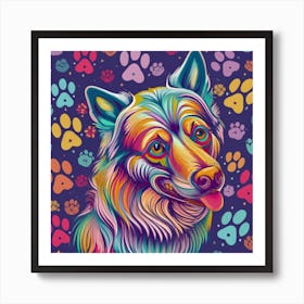 Rainbow Dog Art Print