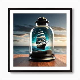 Ship In A Glass Jar Art Print